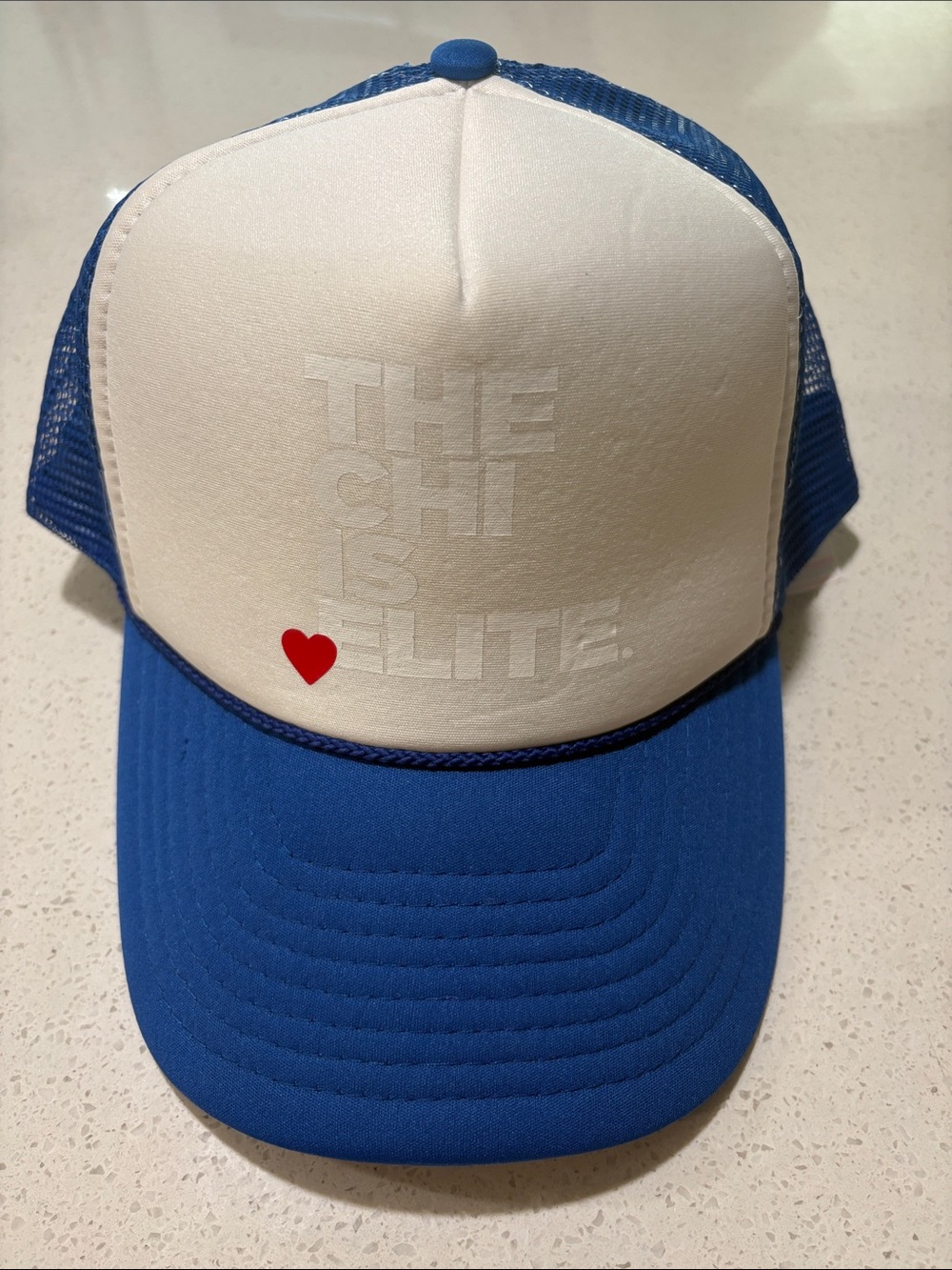 Nissin Chi Is Elite Trucker Hat - White & Blue